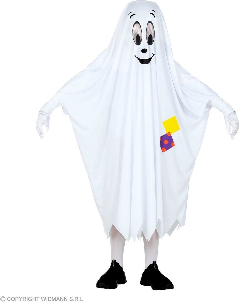 Spook & Skelet Kostuum | Het Vriendelijke Spookje Kind Kostuum | Maat 140 | Halloween | Verkleedkleding